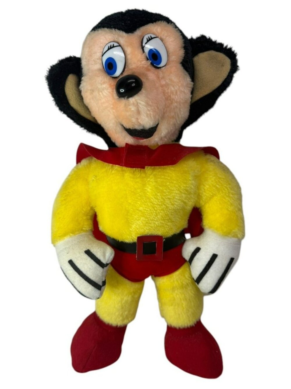 Vintage 1989 Mighty Mouse Large 14" Plush Hard Stuffed Animal Viacom ACME Toy